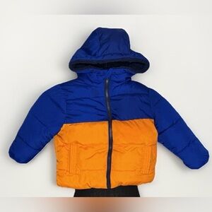 SwissTech Toddler Puffer Jacket 18M Blue Orange Hooded Fleece  Winter Coat